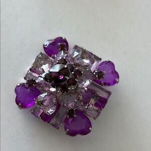 Elegant Purple Gemstone Brooch